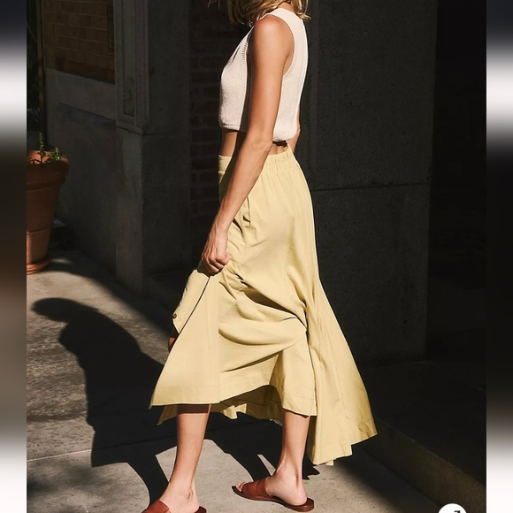 High-Waist Button-Front Free Peoppe Maxi Skirt - Picture 3 of 3